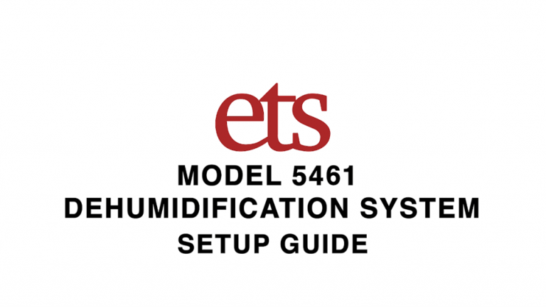 Model 5461 Dehumidification System Setup Guide