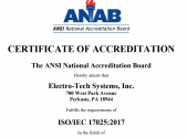 ETS NEWS – The Largest Independent ESD Testing Laboratory in North America is now ISO 17025 Accredited.